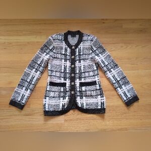 Majorelle Larsa Plaid Cardigan Sweater XS